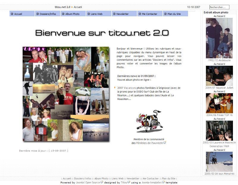 Homepage titou.net oct. 2007