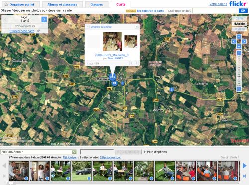 Organisation de la carte des photos sur flickr.com