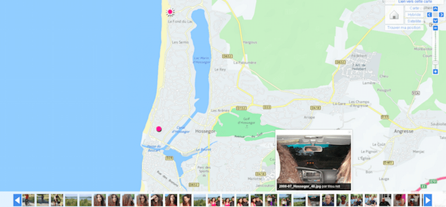 Affichage sur carte de photos géolocalisées dans Flickr