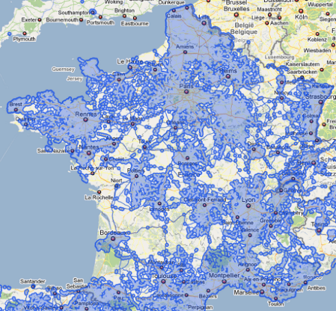 Google Street View France Map dec. 2009