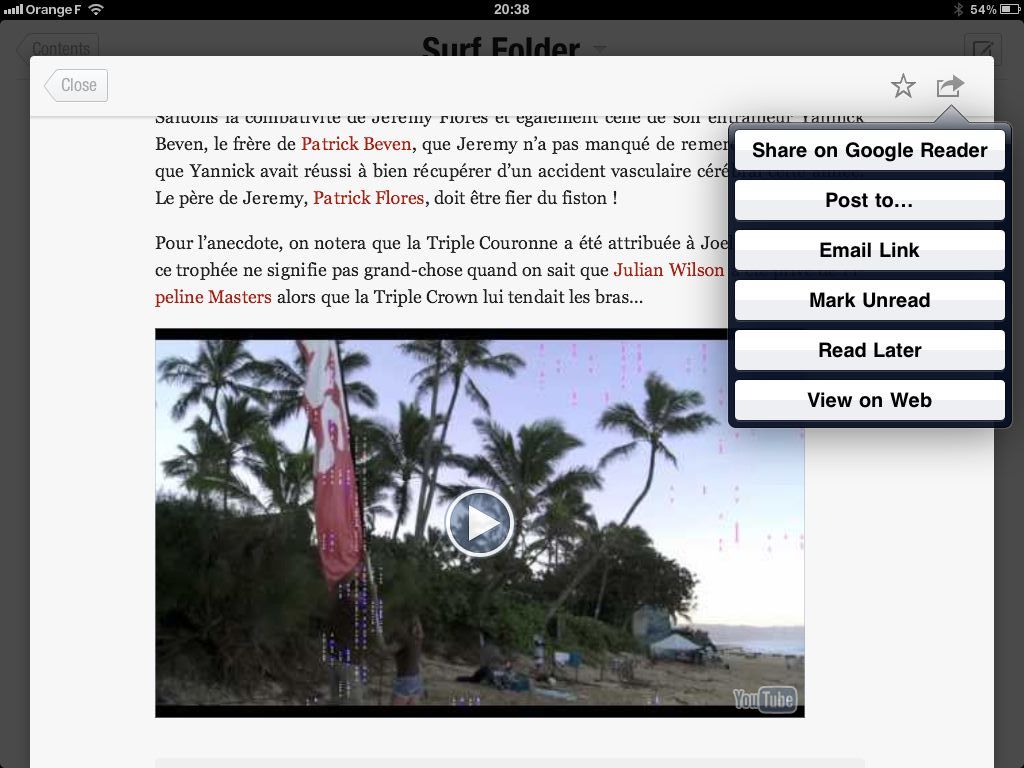 Flipboard iPad app share