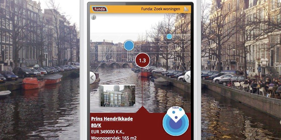 Exemple d'usage de réalité augmentée avec un smartphone en milieu urbain