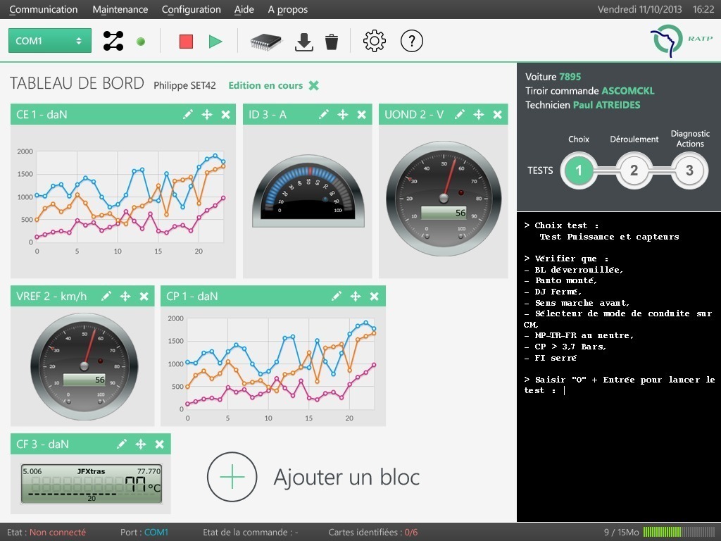 RATP Maintenance maquette UI application