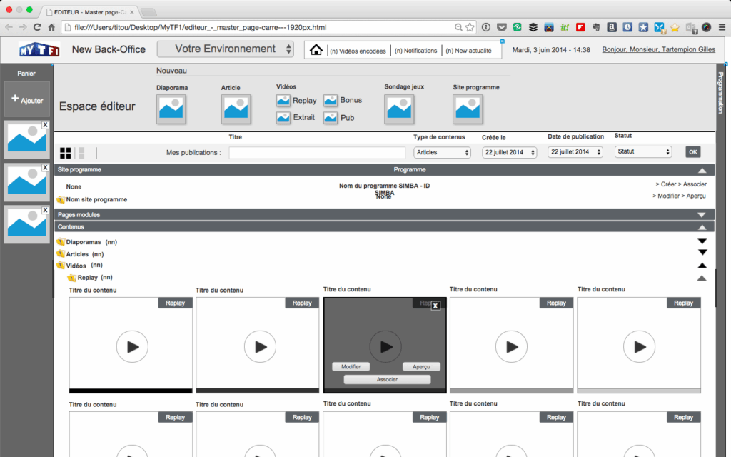 Conception UX/UI Back-Office unifié de publication multicanal