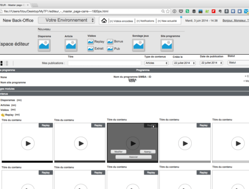 MyTF1 portail Backoffice prototype UI Axure