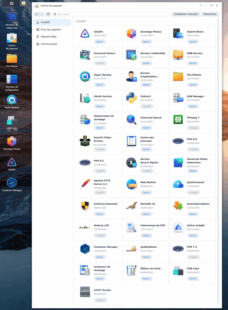 Synology-DSM_gestionnaire-de-paquets