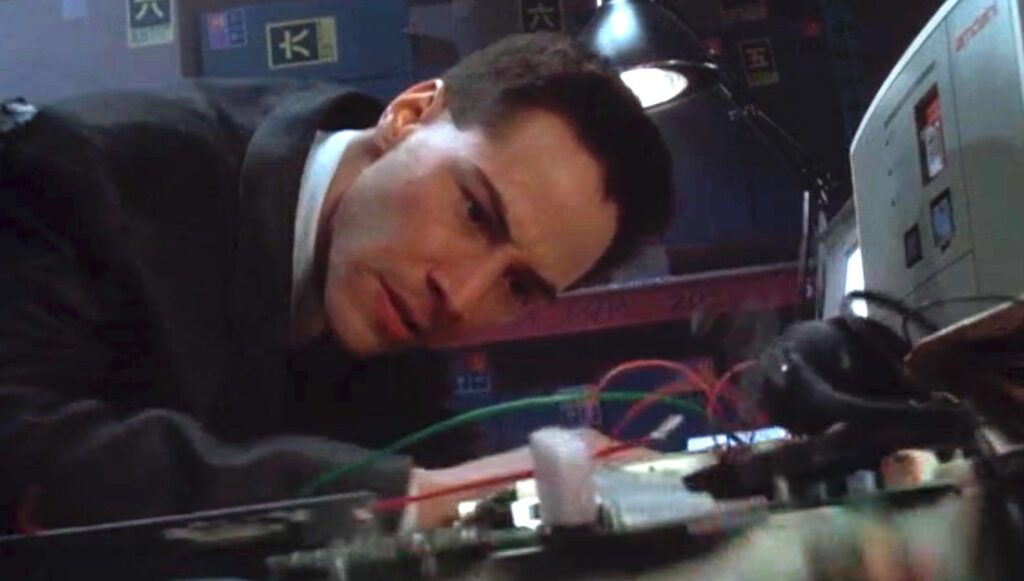 Keanu Reeves dans le film Johnny Mnemonic