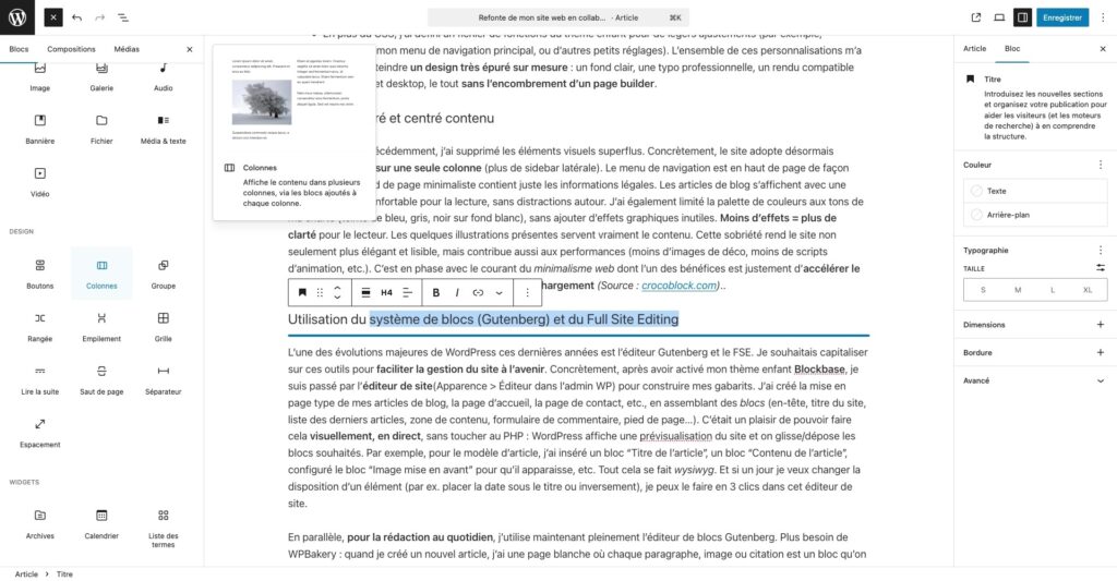 Gutenberg Full Site Editing
